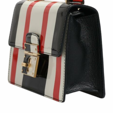 Dolce & Gabbana Striped Patent Leather Crossbody Women Multicolor Crossbody Bags