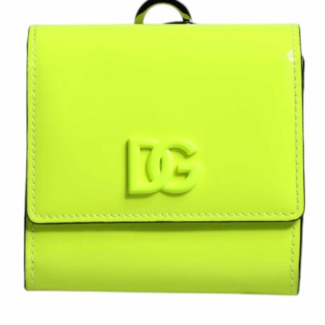 Dolce & Gabbana Bifold Leather Cardholder Wallet with Neck Strap ONE SIZE Green