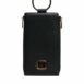 Dolce & Gabbana Leather Logo Plaque Neck Strap Card Coin Wallet with Zipper Closure ONE SIZE Black