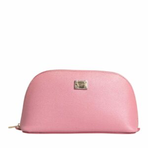 Dolce & Gabbana Leather Zip Around Wallet with Logo Detailing ONE SIZE Pink