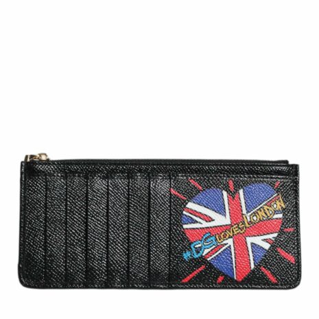 Dolce & Gabbana Leather Cardholder Wallet with Internal Pocket and Card Slot ONE SIZE Black