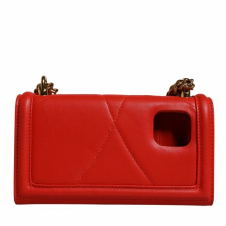 Dolce & Gabbana Sicily Crossbody Quilted Leather Women Red Crossbody Bags