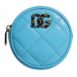 Dolce & Gabbana Quilted Round Coin Purse with Embellished Logo Women Light Blue Wallets & Pouches ONE SIZE Light Blue