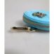 Dolce & Gabbana Quilted Round Coin Purse with Embellished Logo Women Light Blue Wallets & Pouches