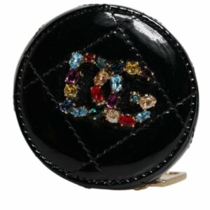 Dolce & Gabbana Compact Mirror Crystal Embellishment Women Black Wallets & Pouches ONE SIZE Black