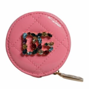Dolce & Gabbana Round Quilted Zip Wallet Women Pink Wallets & Pouches ONE SIZE Pink