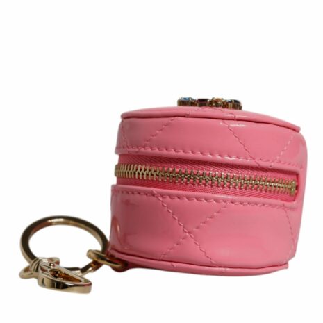 Dolce & Gabbana Round Quilted Zip Wallet Women Pink Wallets & Pouches
