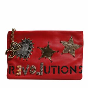 Dolce & Gabbana Revoluton Embellished Clutch Women Red Clutch Bags ONE SIZE Red