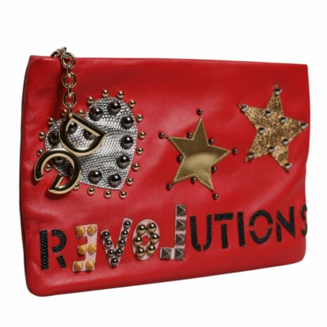 Dolce & Gabbana Revoluton Embellished Clutch Women Red Clutch Bags