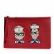 Dolce & Gabbana Sailor Applique Leather Clutch Women Red Clutch Bags ONE SIZE Red