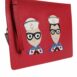 Dolce & Gabbana Sailor Applique Leather Clutch Women Red Clutch Bags