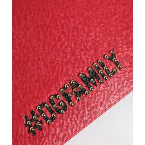 Dolce & Gabbana Sailor Applique Leather Clutch Women Red Clutch Bags
