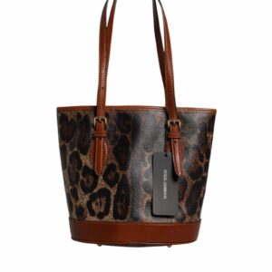 Dolce & Gabbana Leopard Print Tote Bag Women Brown ONE SIZE Brown