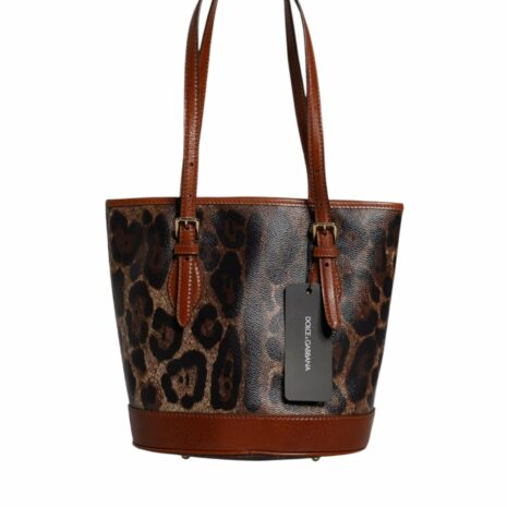 Dolce & Gabbana Leopard Print Tote Bag Women Brown ONE SIZE Brown