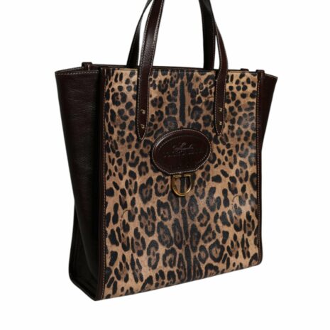Dolce & Gabbana Leopard Print Tote Bag Women Brown