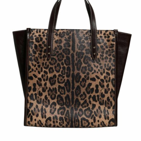 Dolce & Gabbana Leopard Print Tote Bag Women Brown