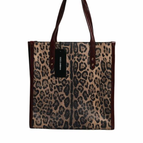 Dolce & Gabbana Leopard Print Tote Bag Women Brown