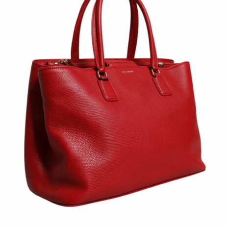 Dolce & Gabbana Pebbled Leather Tote Bag Women Red