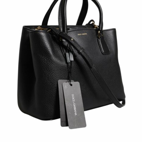 Dolce & Gabbana Pebbled Leather Tote Bag Women Black