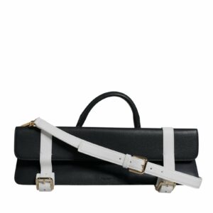Dolce & Gabbana TwoTone Leather Shoulder Bag Women Blue And White ONE SIZE Blue And White