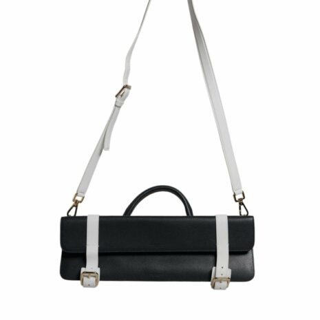 Dolce & Gabbana TwoTone Leather Shoulder Bag Women Blue And White
