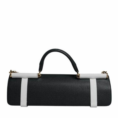 Dolce & Gabbana TwoTone Leather Shoulder Bag Women Blue And White