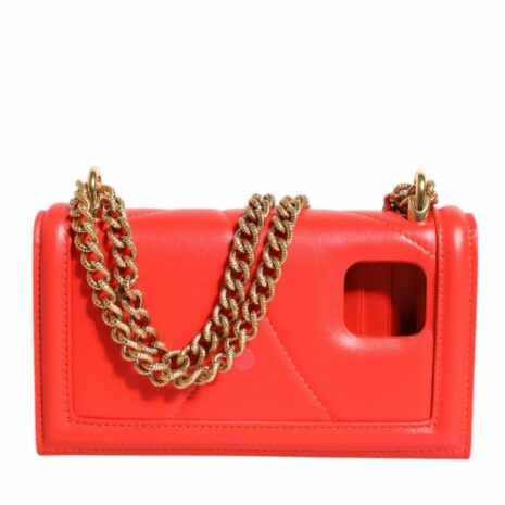 Dolce & Gabbana Sicily Crossbody Quilted Leather Women Red Crossbody Bags