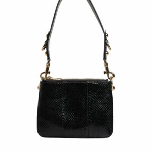 Dolce & Gabbana Snakeskin Leather Zip Shoulder Bag Women Black ONE SIZE Black