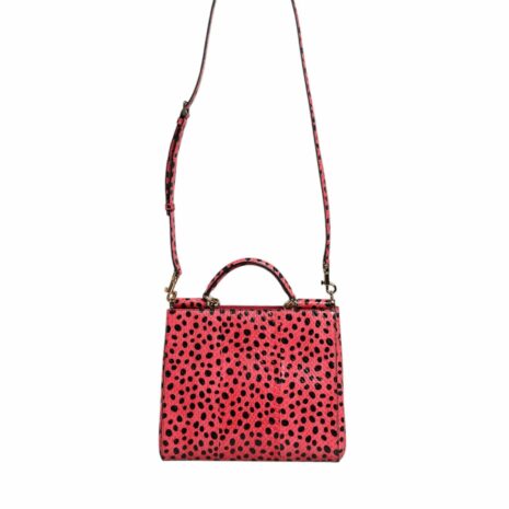 Dolce & Gabbana Polka Dot Snakeskin Shoulder Bag Women Pink