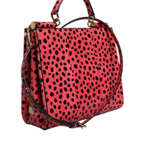 Dolce & Gabbana Polka Dot Snakeskin Shoulder Bag Women Pink