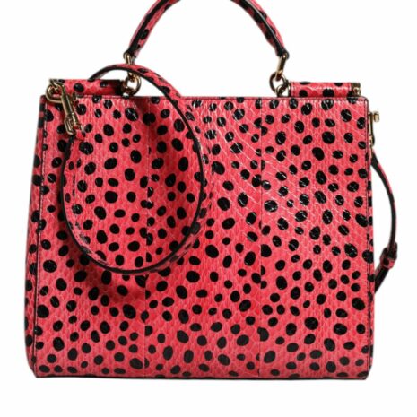 Dolce & Gabbana Polka Dot Snakeskin Shoulder Bag Women Pink