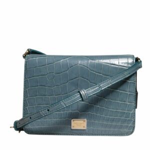 Dolce & Gabbana Croc Embossed Leather Crossbody Women Green Crossbody Bags ONE SIZE Green