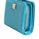 Dolce & Gabbana Pebbled Leather Wallet Snap Closure Women Light Blue Wallets & Pouches