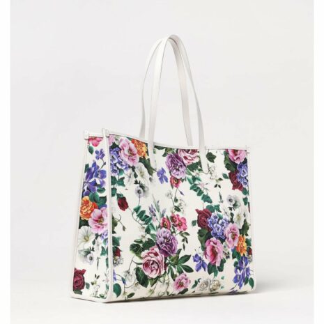 Dolce & Gabbana Floral Canvas Tote Bag Women Multicolor