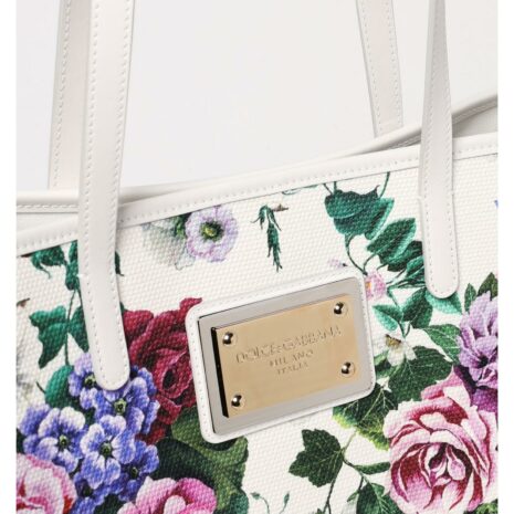 Dolce & Gabbana Floral Canvas Tote Bag Women Multicolor