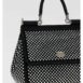 Dolce & Gabbana Sicily CrystalEmbellished Top Handle Bag Women Black Handbags