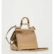 Dolce & Gabbana Sicily Metallic Leather Satchel Women Gold Handbags