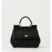 Dolce & Gabbana Sicily Embroidered Small Tote Women Black Clutch Bags ONE SIZE Black