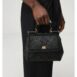 Dolce & Gabbana Sicily Embroidered Small Tote Women Black Clutch Bags
