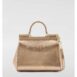 Dolce & Gabbana Sicily Metallic Leather Top Handle Bag Women Gold Clutch Bags