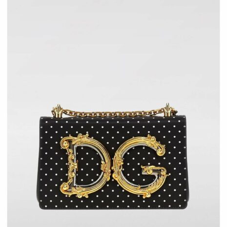 Dolce & Gabbana Polka Dot Chain Bag Women White Clutch Bags ONE SIZE White
