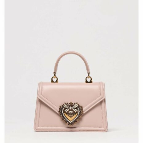 Dolce & Gabbana Sicily Mini Bag Heart Embellishment Women Blush Pink Clutch Bags ONE SIZE Blush Pink