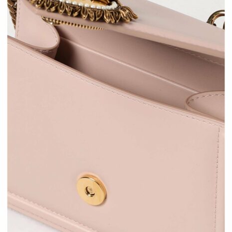 Dolce & Gabbana Sicily Mini Bag Heart Embellishment Women Blush Pink Clutch Bags