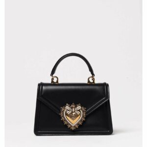 Dolce & Gabbana Sicily Small Heart Embellished Women Black Clutch Bags ONE SIZE Black