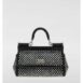 Dolce & Gabbana Sicily CrystalEmbellished Top Handle Bag Women Black Clutch Bags ONE SIZE Black