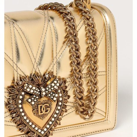 Dolce & Gabbana Sicily Quilted Leather Shoulder Bag Women Dark Clutch Bags
