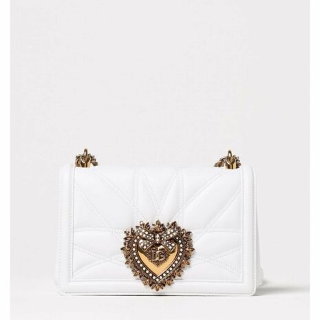 Dolce & Gabbana Sicily HeartShaped Quilted Bag Women White Clutch Bags ONE SIZE White