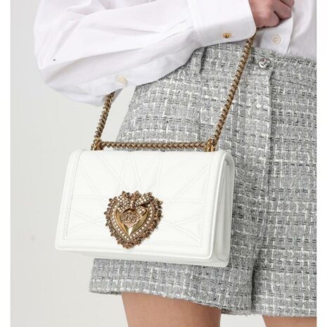 Dolce & Gabbana Sicily HeartShaped Quilted Bag Women White Clutch Bags