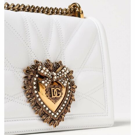 Dolce & Gabbana Sicily HeartShaped Quilted Bag Women White Clutch Bags
