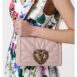 Dolce & Gabbana Sicily Quilted Shoulder Bag Women Blush Pink Clutch Bags